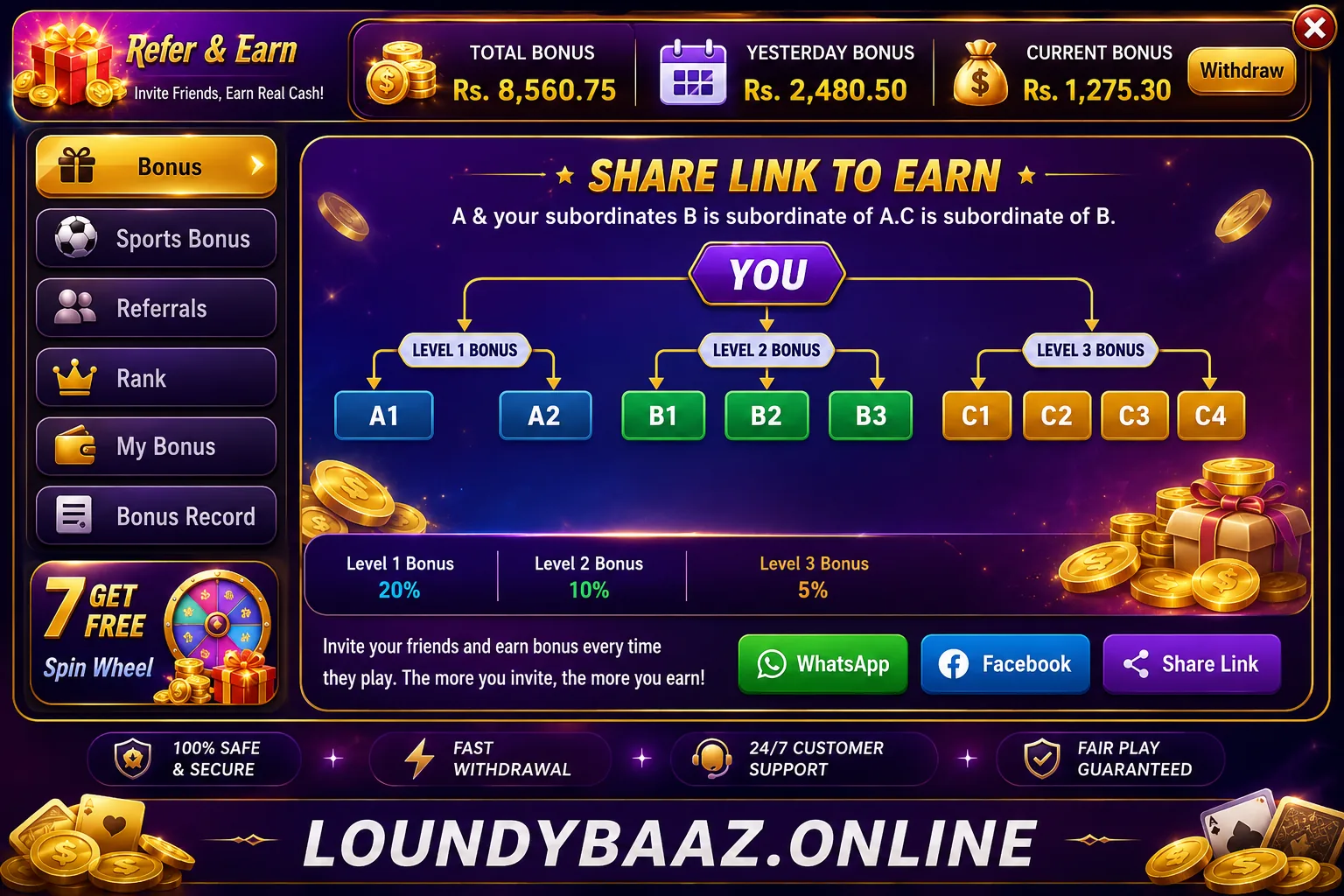 3 Patti showy Refer earn
