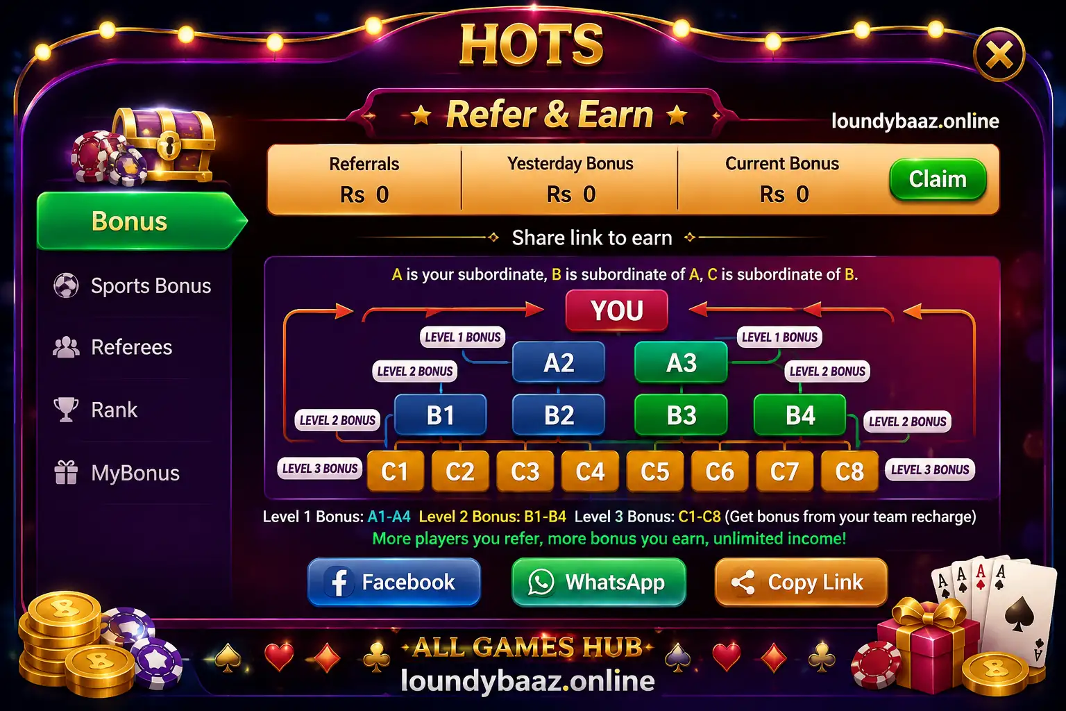 3 Patti super Refer Earn
