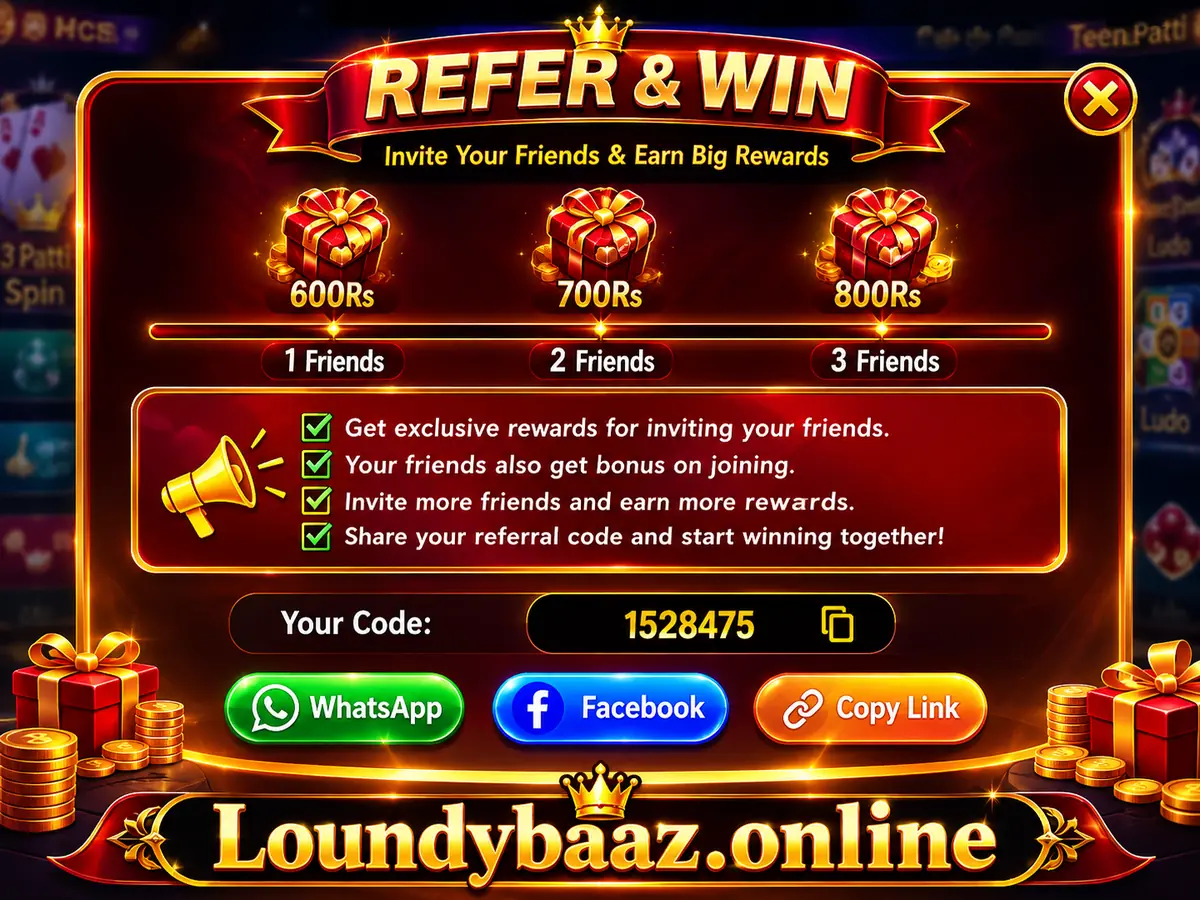 Ludo Bonus Refer Win